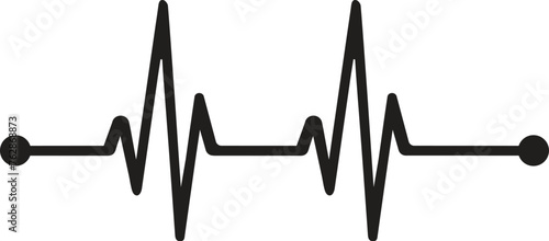 heart rate pulse, icon medicine logo, vector heartbeat heart rate icon, audio sound radio wave amplitude spikes