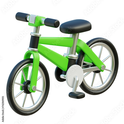 Green bicycle 3d icon