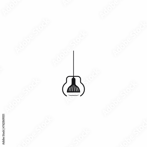 Pendant hanging lamp vector logo design