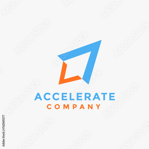modern minimalist accelerate rocket logo icon vector template on white background