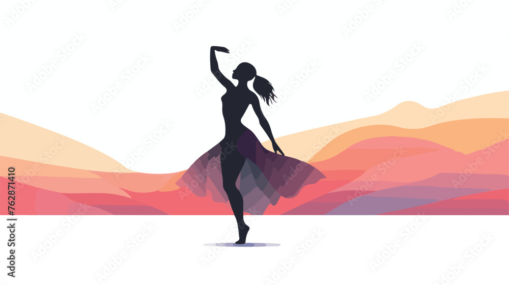Vector dancer silhouette flat vector illustration i