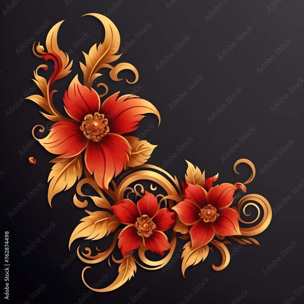 Ornamental floral pattern design