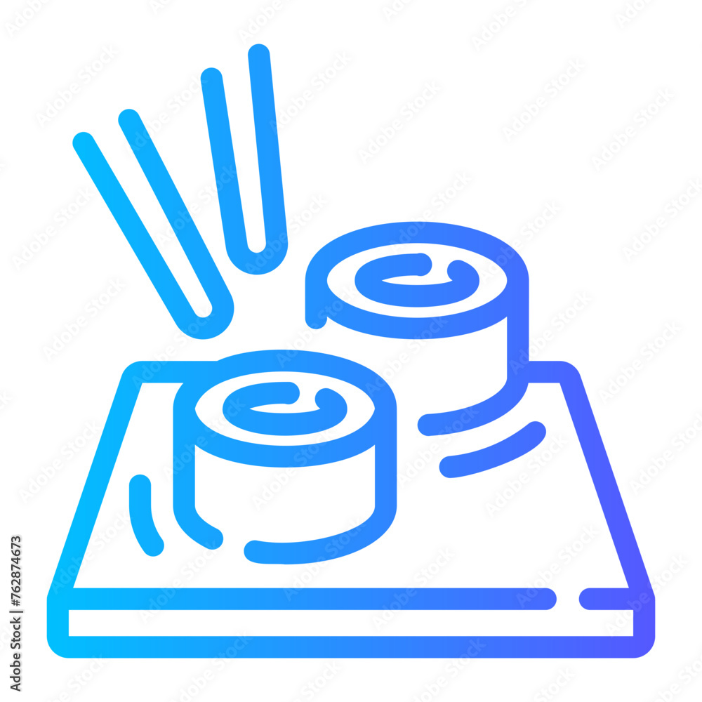 sushi rolls Line Gradient Icon