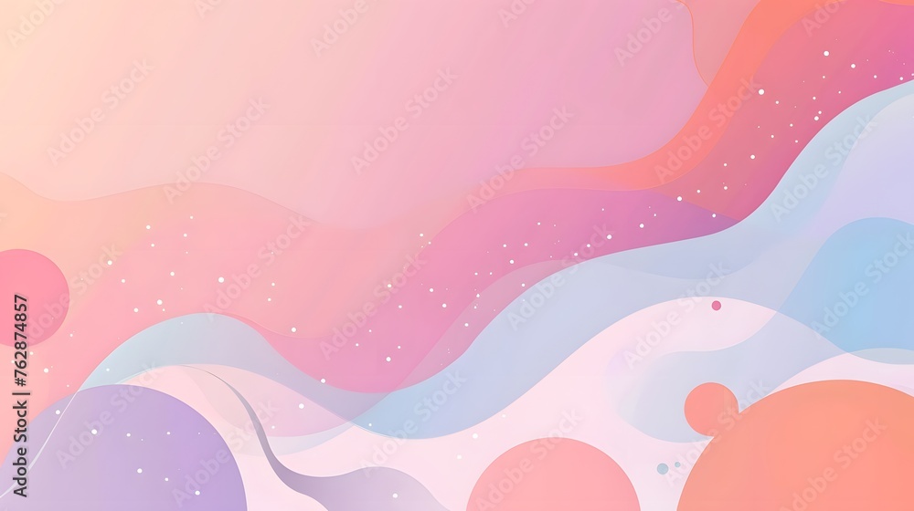 Pastel Abstract Art: Pink and Blue Waves with White Stars Pastel Abstract Art: Pink and Blue Waves with White Stars