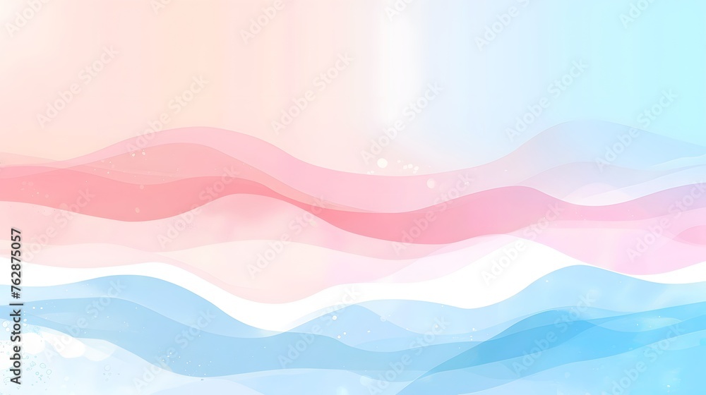 Abstract Waves Art: Serene Pink, Blue, and White Gradient Abstract Waves Art: Serene Pink, Blue, and White Gradient