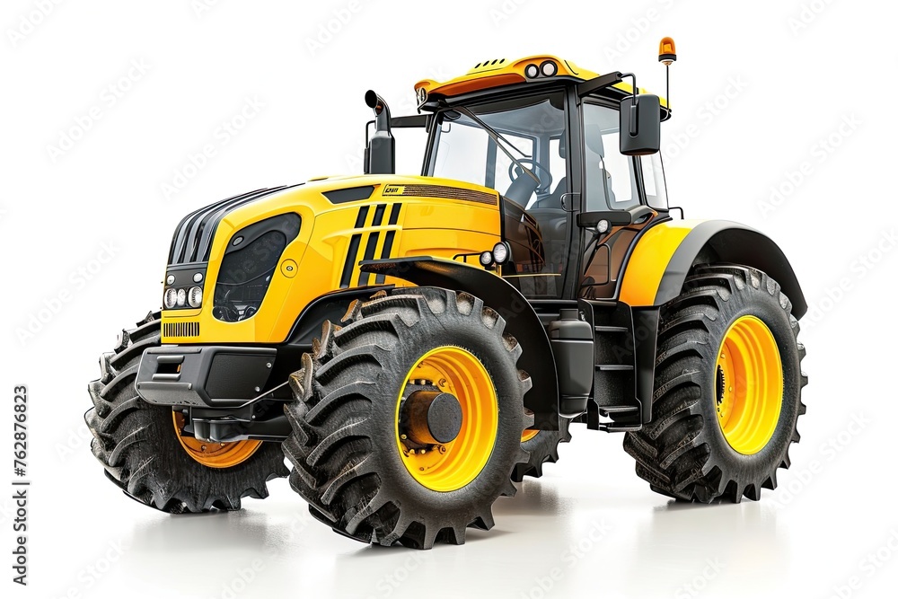 Yellow Traktor isolated on a white background Yellow Traktor isolated on a white background