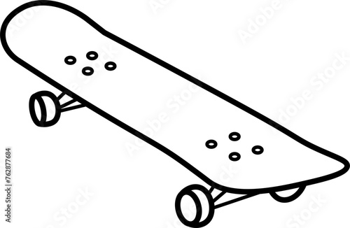 Skateboard Outline Illustration Vector