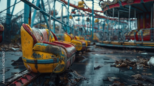 Abandoned amusement park photography exploration