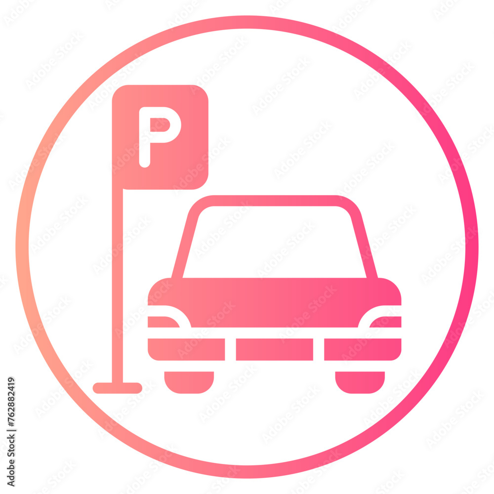 Obraz premium parking gradient icon