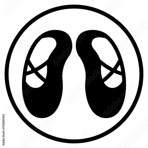 ballet shoes glyph icon