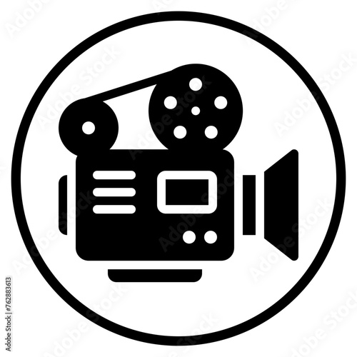 video camera glyph icon