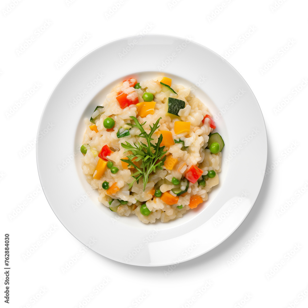 risotto, salad with vegetables and cheese risotto, salad with vegetables and cheese