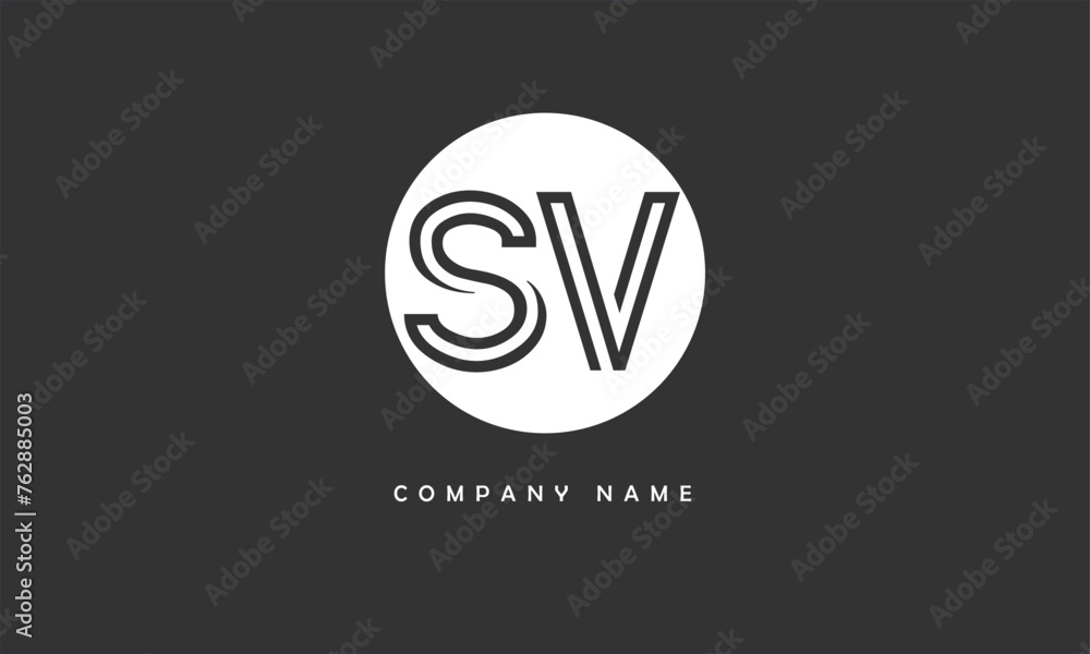 SV, VS, S, V Abstract Letters Logo Monogram SV, VS, S, V Abstract Letters Logo Monogram