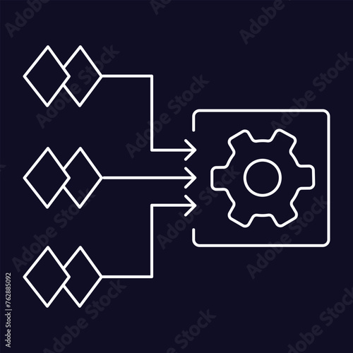 Input Processing. Data Dynamo: Enhance your capabilities with streamlined sensing technology, processing inputs with precision for unparalleled performance.V ector Editable Stroke Icon.