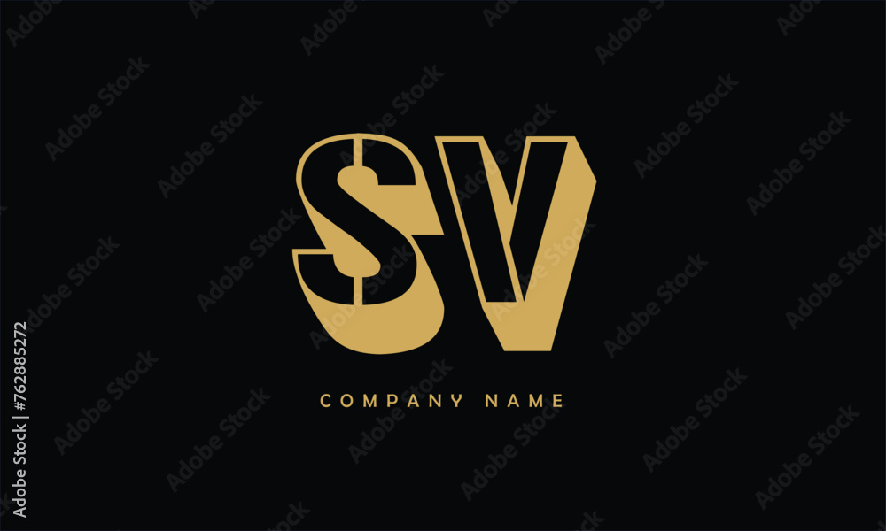 SV, VS, S, V Abstract Letters Logo Monogram SV, VS, S, V Abstract Letters Logo Monogram