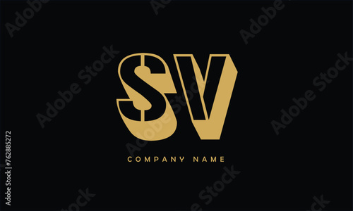 SV  VS  S  V Abstract Letters Logo Monogram