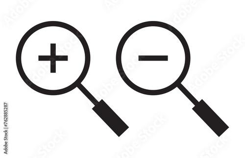 Magnifying glass icon. Minimize and maximize symbol 11:11