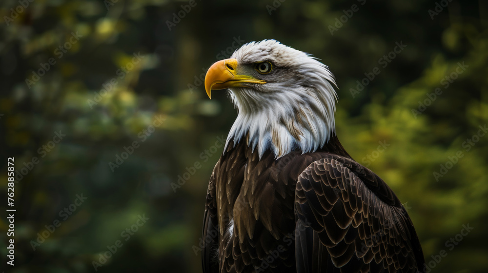 A proud American eagle sits on a branch. AI generated A proud American eagle sits on a branch. AI generated