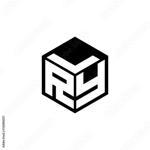 RYL letter logo design with white background in illustrator, cube logo, vector logo, modern alphabet font overlap style. calligraphy designs for logo, Poster, Invitation, etc.