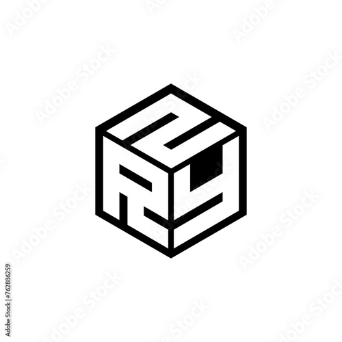 RYZ letter logo design with white background in illustrator, cube logo, vector logo, modern alphabet font overlap style. calligraphy designs for logo, Poster, Invitation, etc.