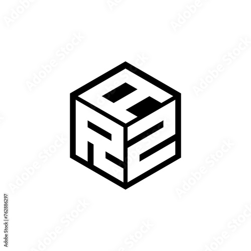 RZA letter logo design with white background in illustrator, cube logo, vector logo, modern alphabet font overlap style. calligraphy designs for logo, Poster, Invitation, etc. photo