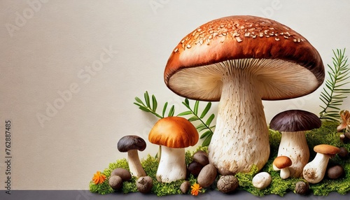 A Mushroom Wallpaper, Mushroom dramatic Light, Autumn time in the forest.