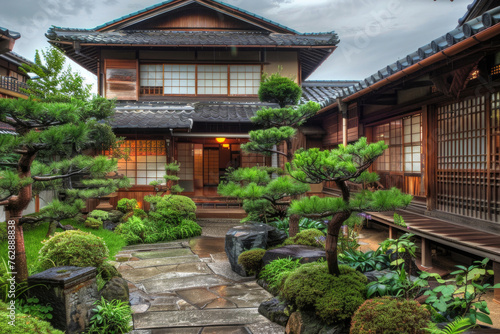 Traditional Japanese home where a family resides