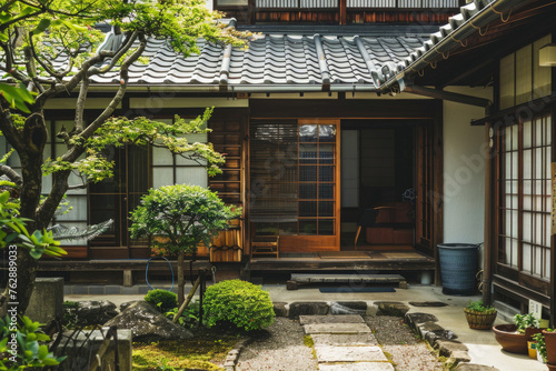 Traditional Japanese home where a family resides