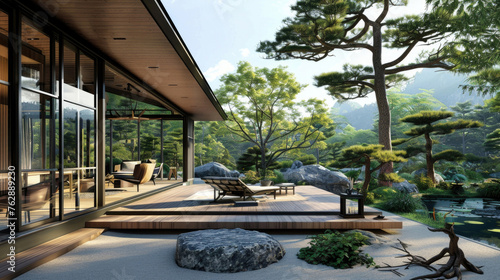 Japanese House Amidst Stunning Landscape © Veniamin Kraskov