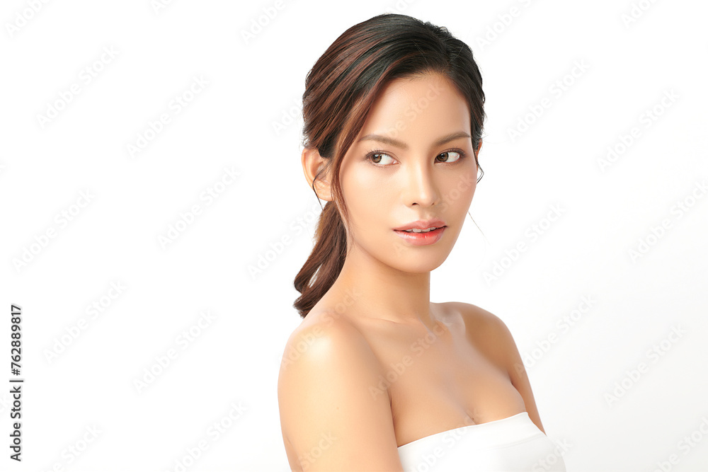 Beautiful young asian woman with clean fresh skin on white background, Face care, Facial treatment, Cosmetology, beauty and spa, Asian women portrait. Beautiful young asian woman with clean fresh skin on white background, Face care, Facial treatment, Cosmetology, beauty and spa, Asian women portrait.