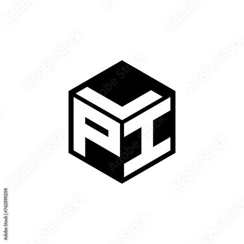 PIL letter logo design with white background in illustrator, cube logo, vector logo, modern alphabet font overlap style. calligraphy designs for logo, Poster, Invitation, etc.