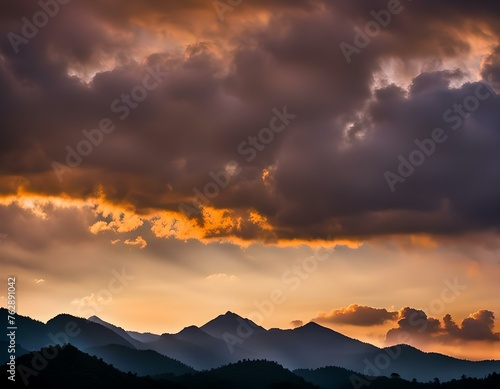 sunset over the mountains © Mason
