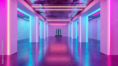 Interior in Neon Lighting