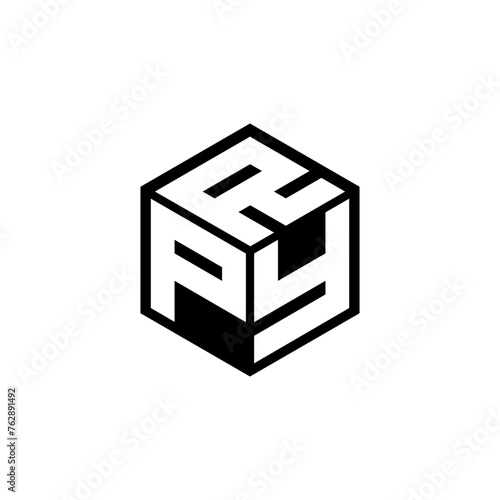 PYR letter logo design with white background in illustrator, cube logo, vector logo, modern alphabet font overlap style. calligraphy designs for logo, Poster, Invitation, etc. photo