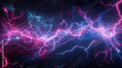 Electric Storm: A Futuristic Lightning Display on Isolated Transparency Background Generated by AI
