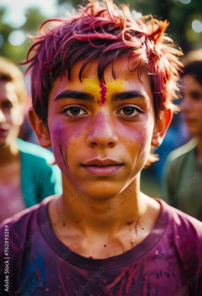 holi festival of colours, portrait of happy people, girl, boy, child, holi powder holi festival of colours, portrait of happy people, girl, boy, child, holi powder