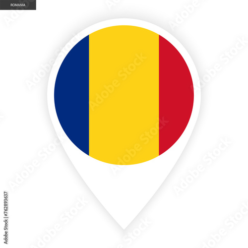 Romania marker icon with white border isolated on white background. Free Download Romania marker icon with white border isolated on white background. - GFXLoad