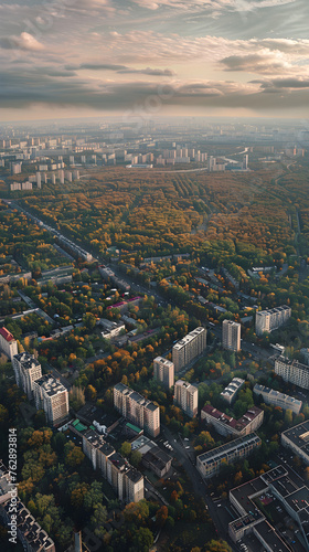 Urban Panorama of Izyum City: A Balance of Infrastructure and Nature