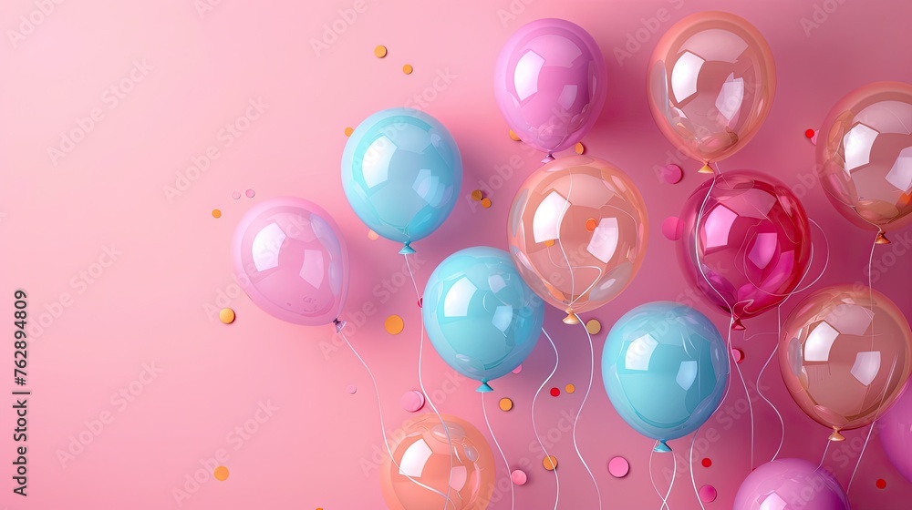 Balloons of Joy: A Colorful Background Perfect for Celebrations and Festivities with Ample Copy Space