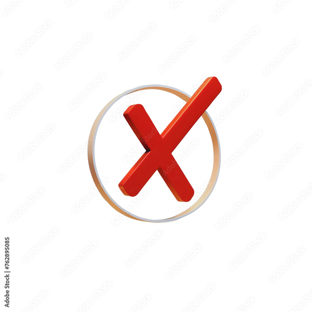 Obraz premium red cross x vector icon. no wrong symbol. flat and modern checkmark design, vote sign. graphic design element set on white background