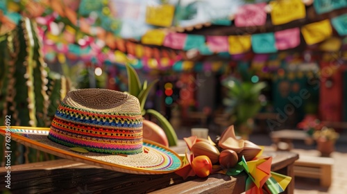 The Mexican Sombrero A Cultural Icon, Mexican Straw Hat. Cinco de Mayo, Mexico Defining Moment, Maxican Festival Celebration, Festa Junina © CYBERUSS