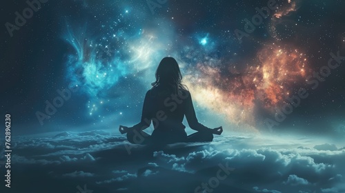 Transcending the Cosmos: A Meditative Journey through Chakras, Prana and the Mind of God - A Generative AI Spiritual Background photo