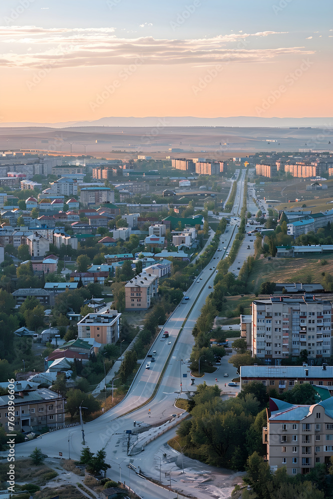 Urban Panorama of Izyum City: A Balance of Infrastructure and Nature