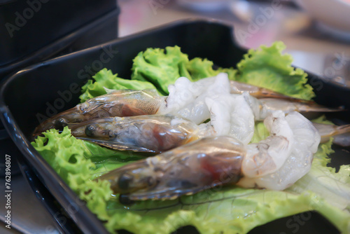 raw shrimp , raw prawn or shrimp for cook