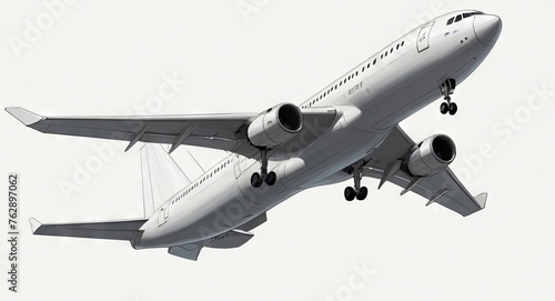 3D Airplane Take Off on a white background. Airline Concept Travel Passenger
