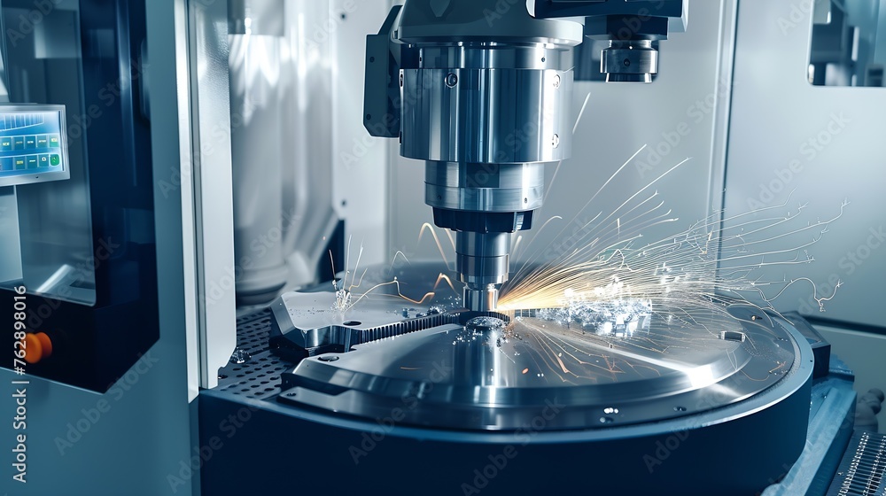 Cnc milling machine Processing and laser cutting for metal in the industrial Motion blur Industrial exhibition of machine tools : Generative AI Cnc milling machine Processing and laser cutting for metal in the industrial Motion blur Industrial exhibition of machine tools : Generative AI
