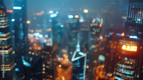 Shanghai Lujiazui Finance and Trade Zone of the modern city night background : Generative AI photo