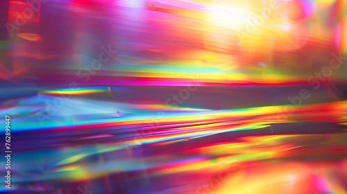 Abstract blur holographic rainbow foil iridescent background : Generative AI