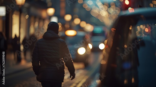 people in bokeh street of London : Generative AI