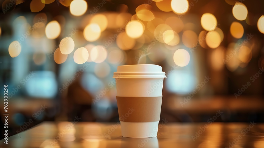 Coffee shop blur background with bokeh : Generative AI Coffee shop blur background with bokeh : Generative AI
